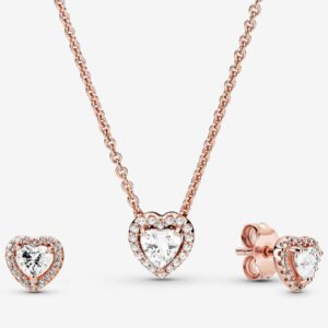 Elevated Heart Necklace & Earrings Set